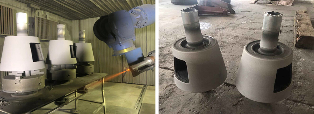 電機轉子磨損熱噴塗修複