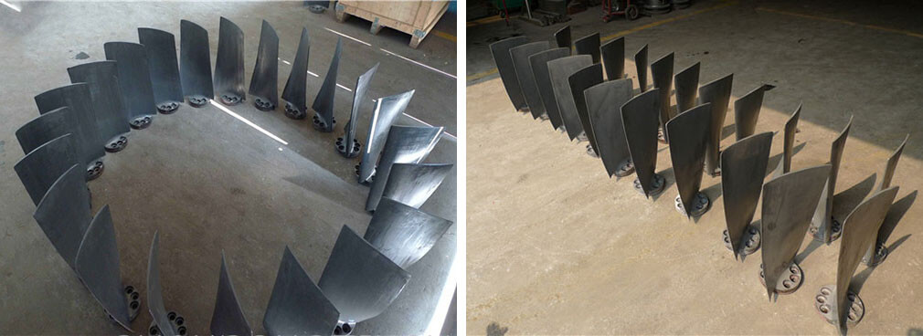濟南天盟排粉機葉輪耐磨塗層噴焊