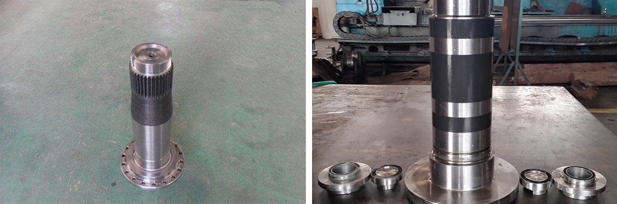 提升機鏈輪軸噴塗陶瓷塗層