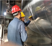 淄博某紙業公司到廠檢測烘缸熱噴塗成果